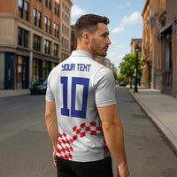 Custom Croatia Football Zipper Polo Shirt Kockasti-Grunge Checkers - Wonder Print Shop