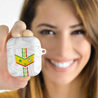 Custom Senegal Football AirPods Case Tricolor Traditional Patterns Sporty Style - Wonder Print Shop