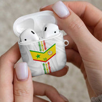 Custom Senegal Football AirPods Case Tricolor Traditional Patterns Sporty Style - Wonder Print Shop