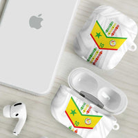 Custom Senegal Football AirPods Case Tricolor Traditional Patterns Sporty Style - Wonder Print Shop