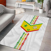 Custom Senegal Football Area Rug Tricolor Traditional Patterns Sporty Style - Wonder Print Shop