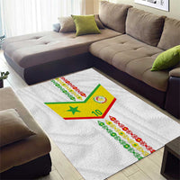 Custom Senegal Football Area Rug Tricolor Traditional Patterns Sporty Style - Wonder Print Shop
