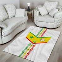 Custom Senegal Football Area Rug Tricolor Traditional Patterns Sporty Style - Wonder Print Shop