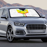 Custom Senegal Football Auto Sun Shade Tricolor Traditional Patterns Sporty Style - Wonder Print Shop