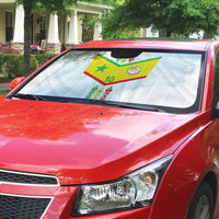 Custom Senegal Football Auto Sun Shade Tricolor Traditional Patterns Sporty Style - Wonder Print Shop