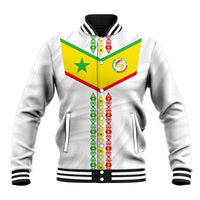 Custom Senegal Football Baseball Jacket Tricolor Traditional Patterns Sporty Style - Wonder Print Shop