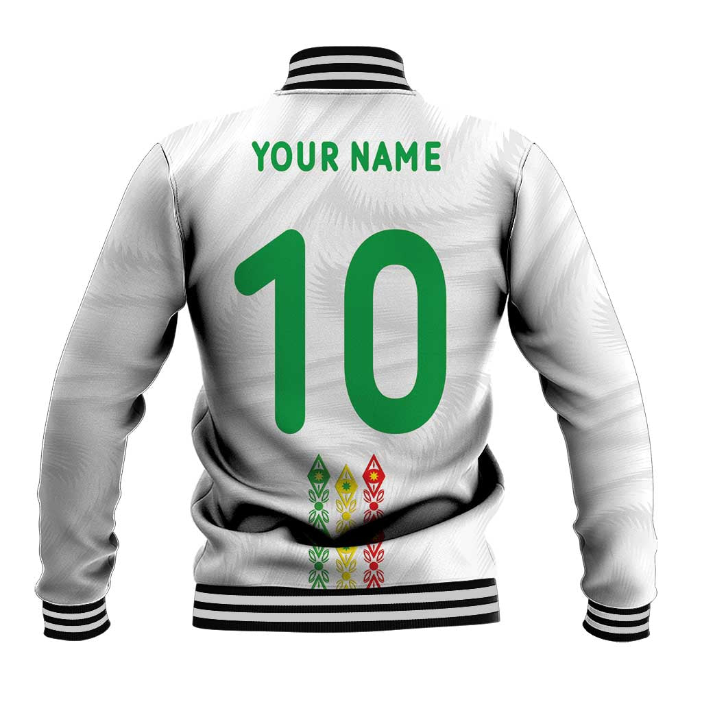 Custom Senegal Football Baseball Jacket Tricolor Traditional Patterns Sporty Style - Wonder Print Shop