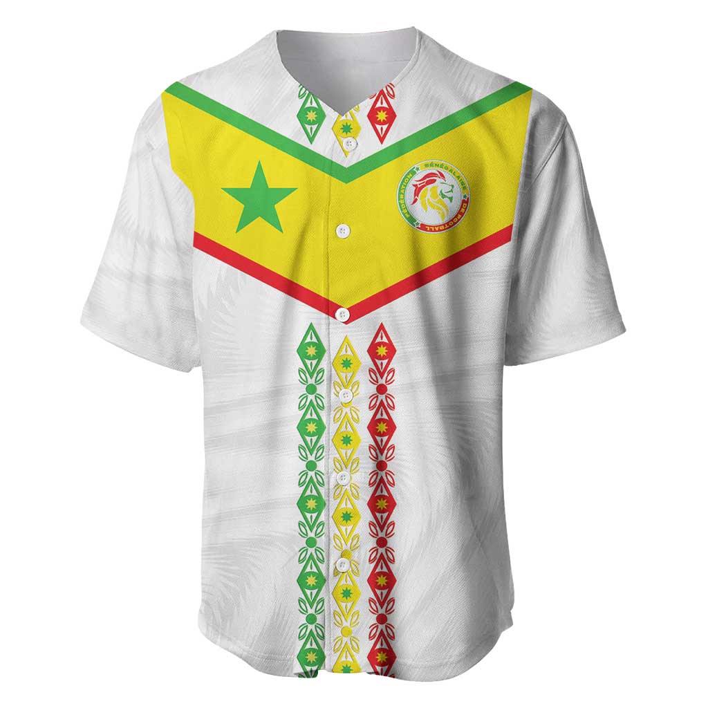 Custom Senegal Football Baseball Jersey Tricolor Traditional Patterns Sporty Style - Wonder Print Shop