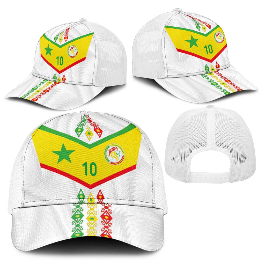 Senegal Football Baseball Net Cap Tricolor Traditional Patterns Sporty Style - Wonder Print Shop