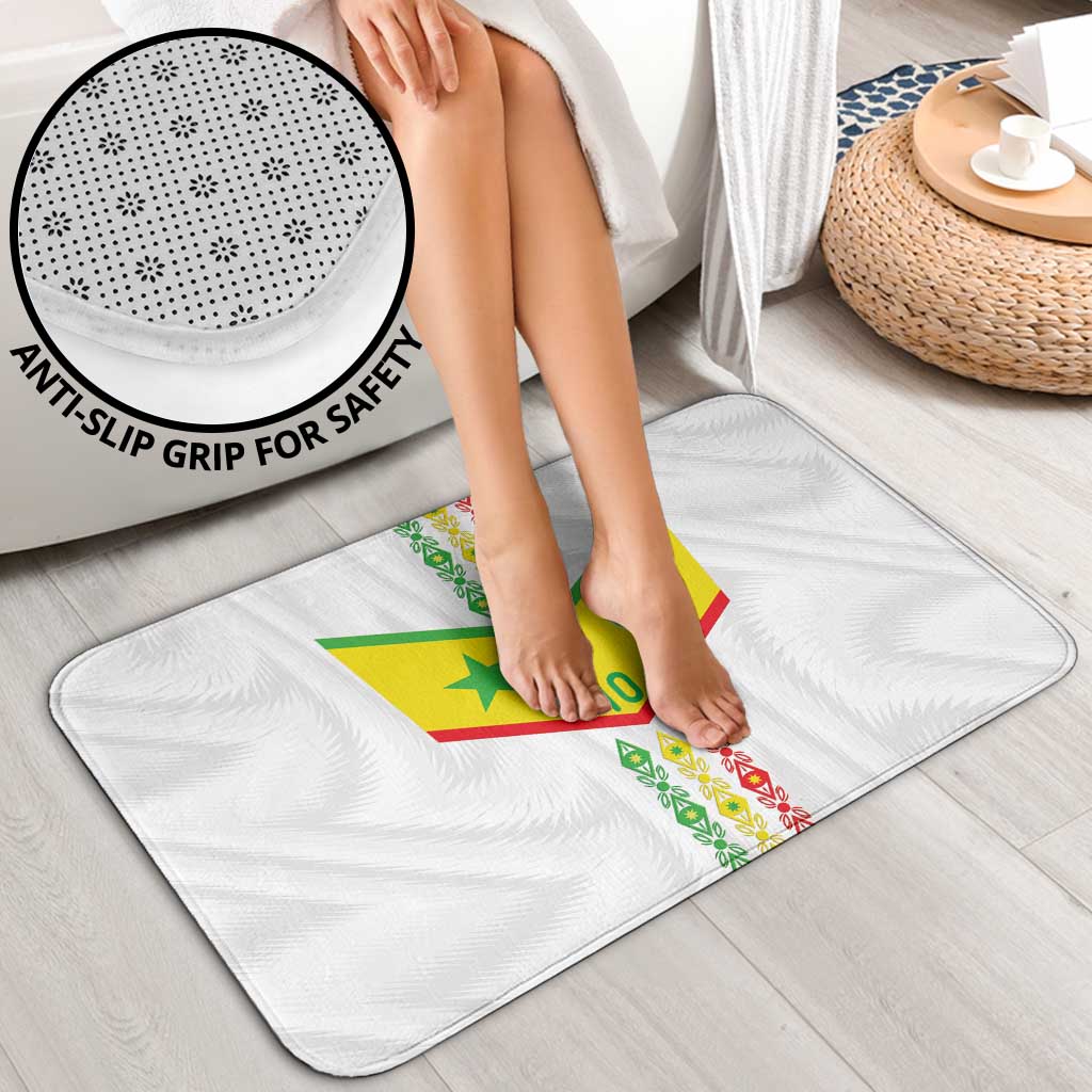 Custom Senegal Football Bathroom Set Tricolor Traditional Patterns Sporty Style - Wonder Print Shop