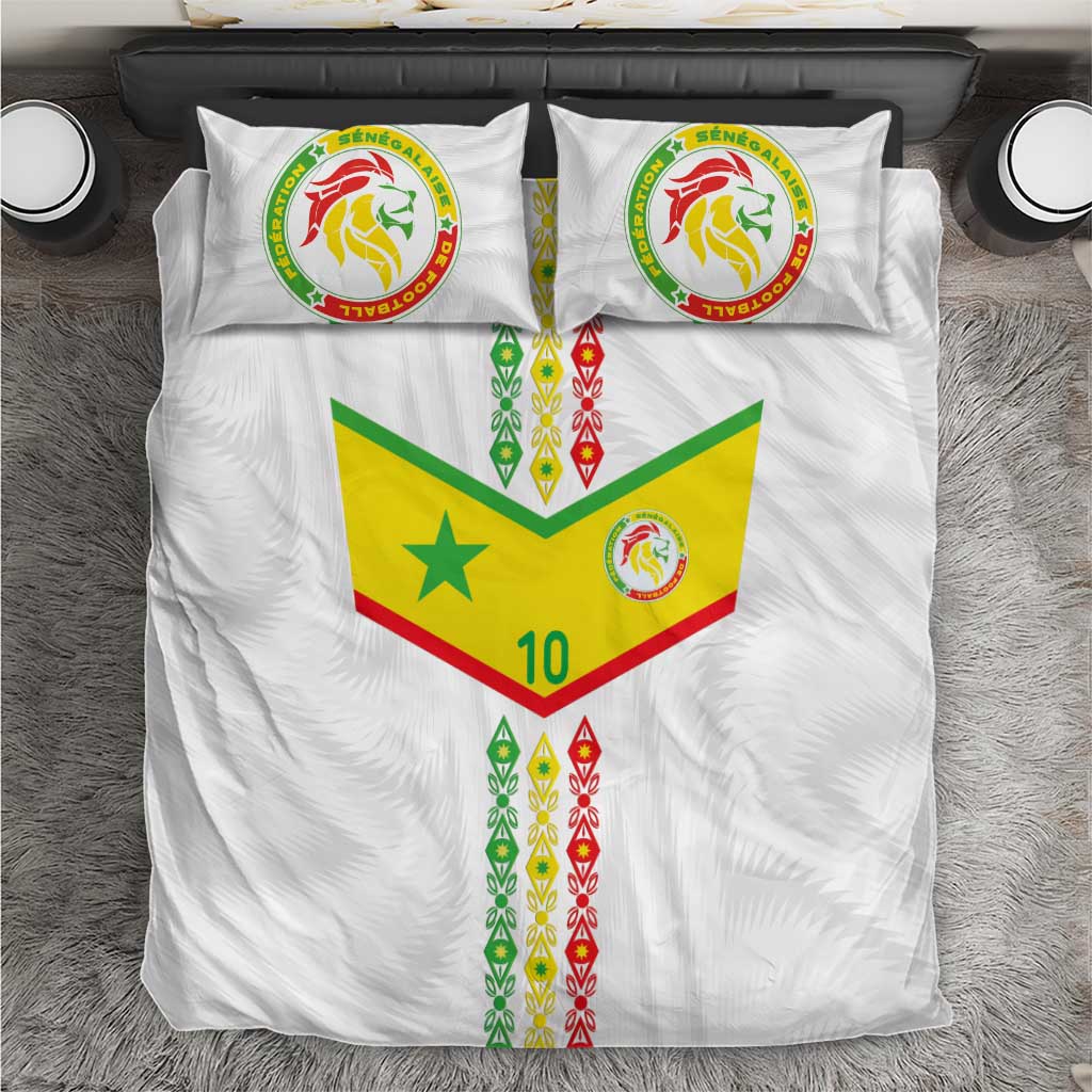 Custom Senegal Football Bedding Set Tricolor Traditional Patterns Sporty Style - Wonder Print Shop