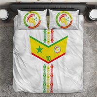 Custom Senegal Football Bedding Set Tricolor Traditional Patterns Sporty Style - Wonder Print Shop