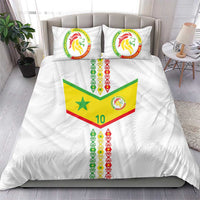 Custom Senegal Football Bedding Set Tricolor Traditional Patterns Sporty Style - Wonder Print Shop