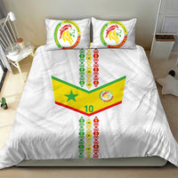 Custom Senegal Football Bedding Set Tricolor Traditional Patterns Sporty Style - Wonder Print Shop