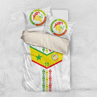 Custom Senegal Football Bedding Set Tricolor Traditional Patterns Sporty Style - Wonder Print Shop