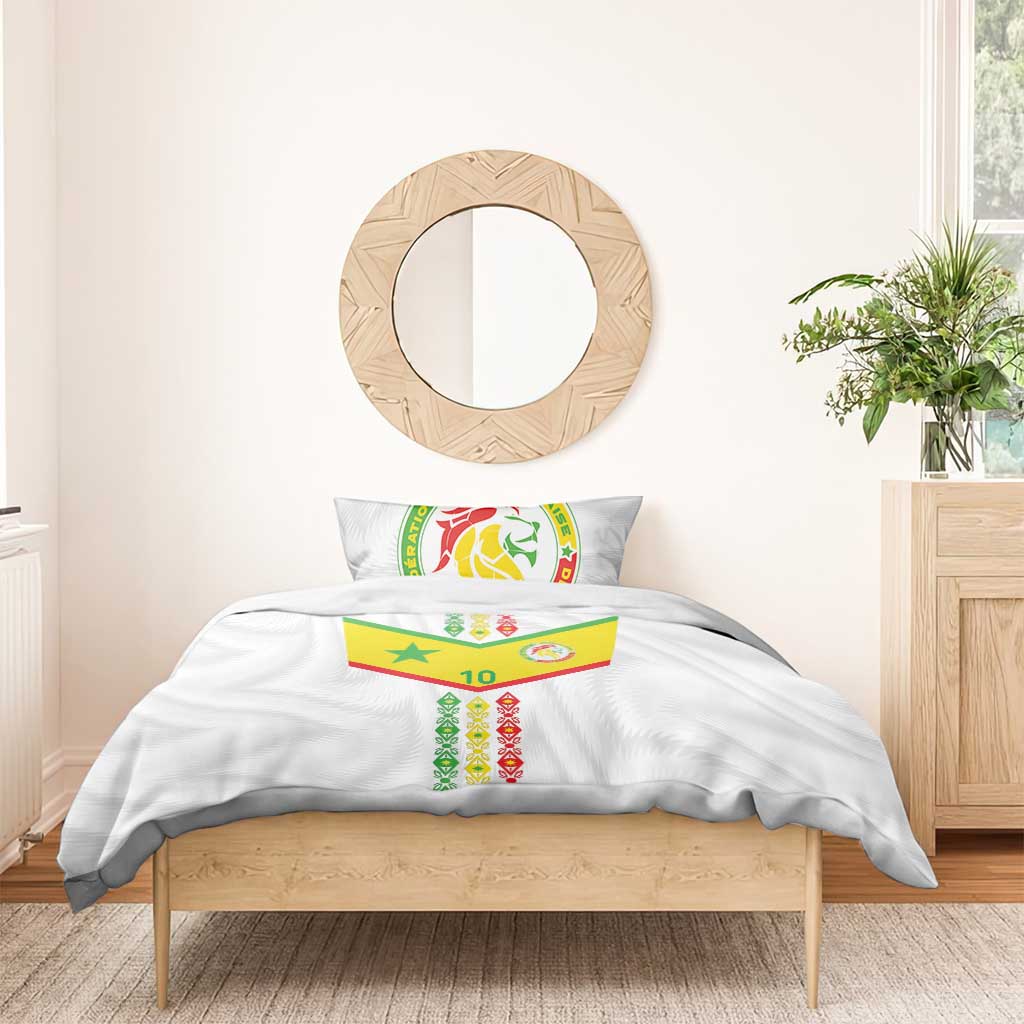 Custom Senegal Football Bedding Set Tricolor Traditional Patterns Sporty Style - Wonder Print Shop