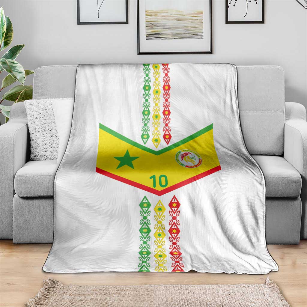 Custom Senegal Football Blanket Tricolor Traditional Patterns Sporty Style - Wonder Print Shop
