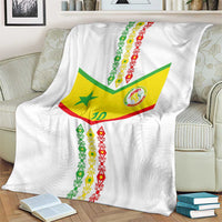 Custom Senegal Football Blanket Tricolor Traditional Patterns Sporty Style - Wonder Print Shop