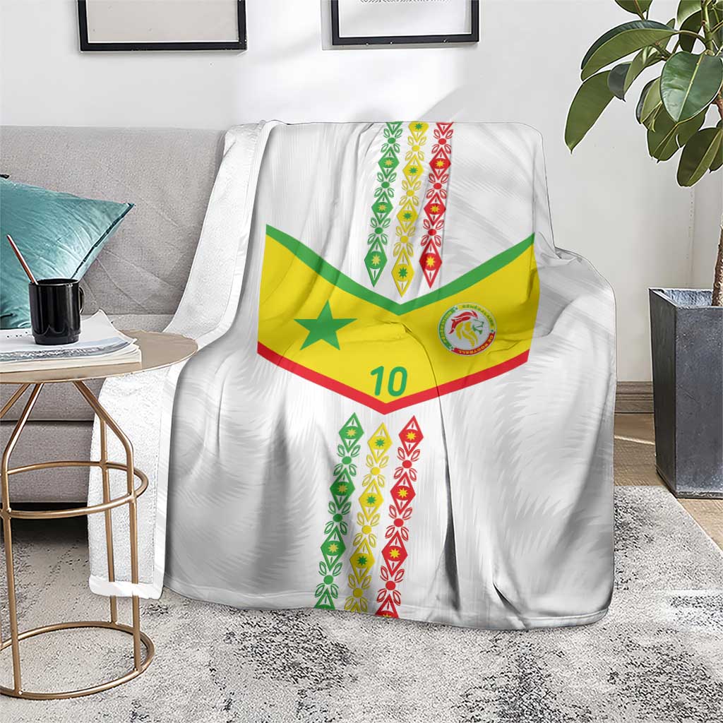 Custom Senegal Football Blanket Tricolor Traditional Patterns Sporty Style - Wonder Print Shop