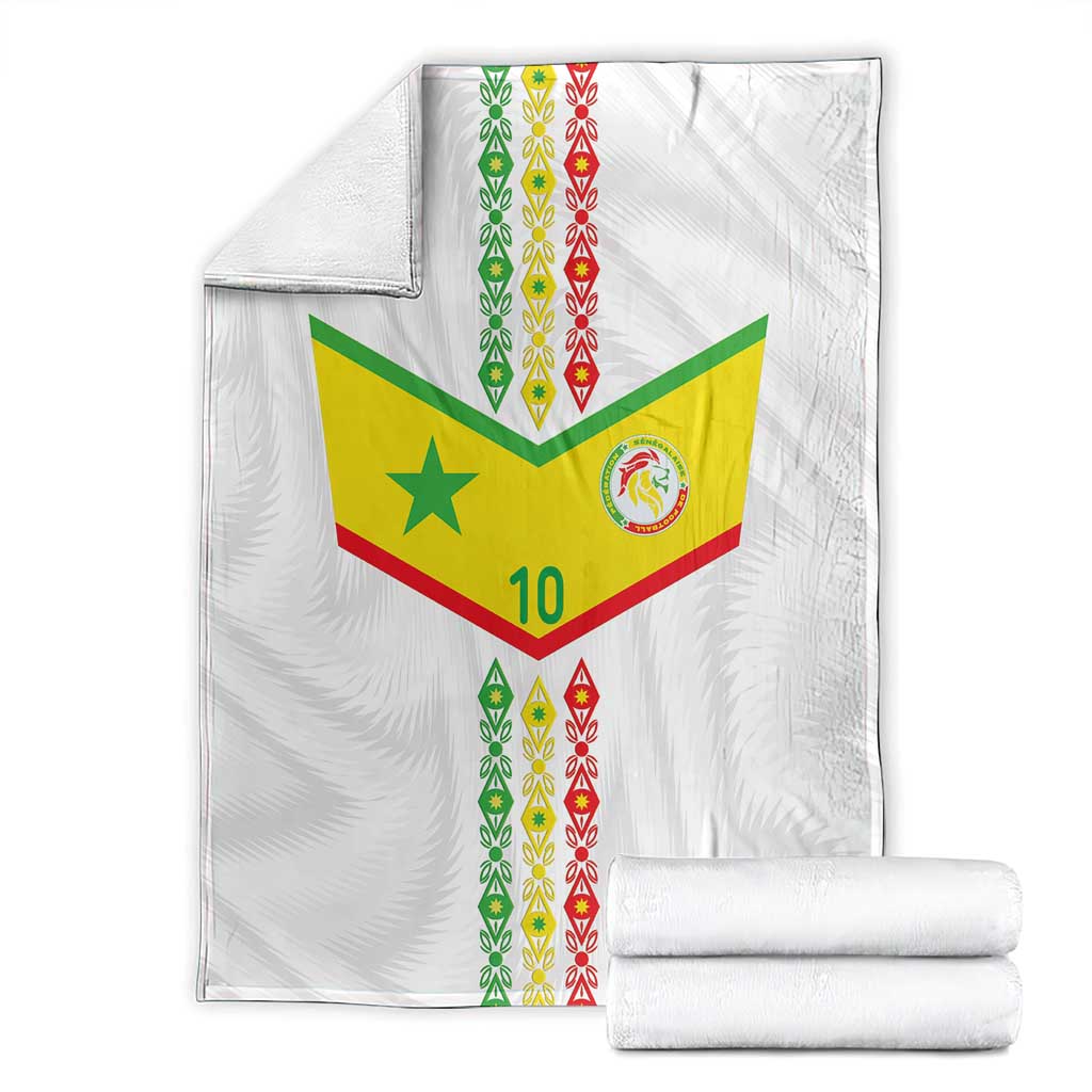 Custom Senegal Football Blanket Tricolor Traditional Patterns Sporty Style - Wonder Print Shop