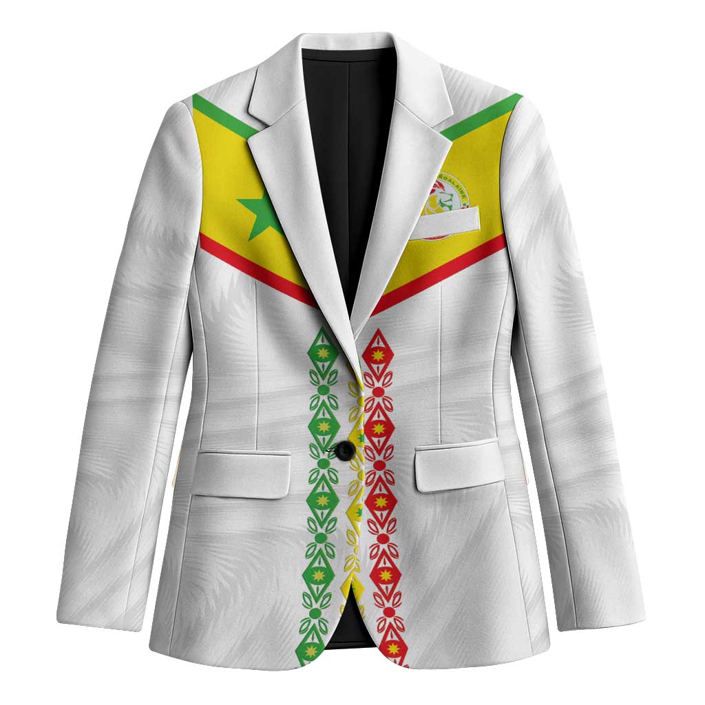 Custom Senegal Football Blazer Tricolor Traditional Patterns Sporty Style - Wonder Print Shop
