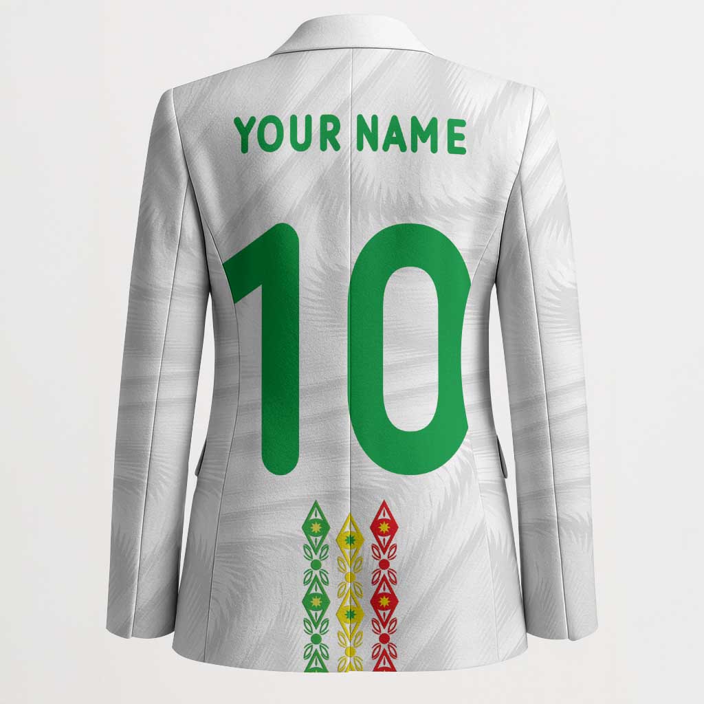 Custom Senegal Football Blazer Tricolor Traditional Patterns Sporty Style - Wonder Print Shop