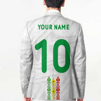 Custom Senegal Football Blazer Tricolor Traditional Patterns Sporty Style - Wonder Print Shop