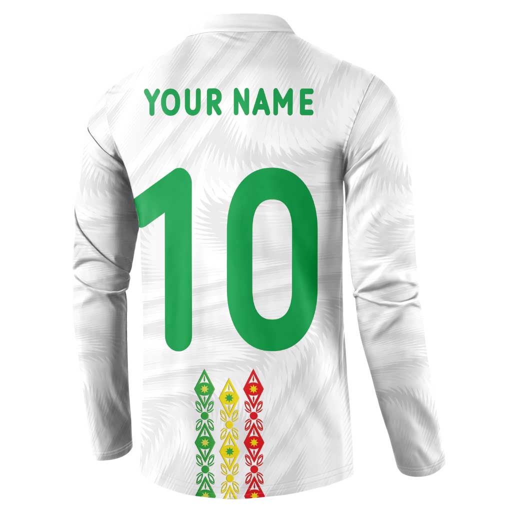 Custom Senegal Football Button Sweatshirt Tricolor Traditional Patterns Sporty Style - Wonder Print Shop