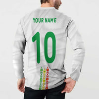 Custom Senegal Football Button Sweatshirt Tricolor Traditional Patterns Sporty Style - Wonder Print Shop