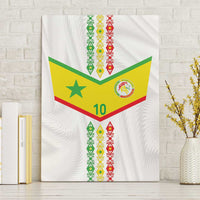 Custom Senegal Football Canvas Wall Art Tricolor Traditional Patterns Sporty Style - Wonder Print Shop