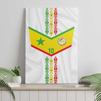 Custom Senegal Football Canvas Wall Art Tricolor Traditional Patterns Sporty Style - Wonder Print Shop