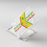 Custom Senegal Football Canvas Wall Art Tricolor Traditional Patterns Sporty Style - Wonder Print Shop
