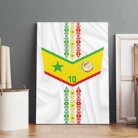 Custom Senegal Football Canvas Wall Art Tricolor Traditional Patterns Sporty Style - Wonder Print Shop