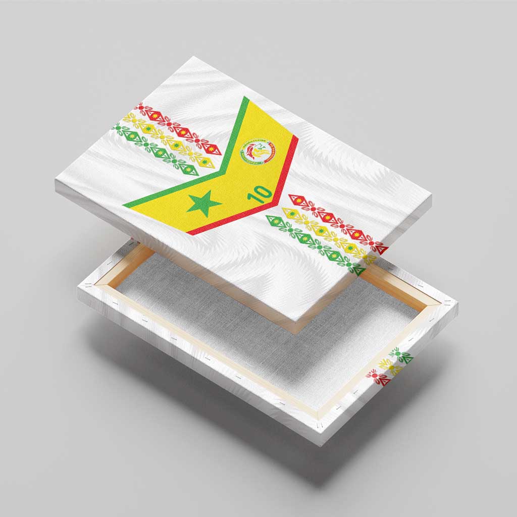 Custom Senegal Football Canvas Wall Art Tricolor Traditional Patterns Sporty Style - Wonder Print Shop