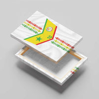 Custom Senegal Football Canvas Wall Art Tricolor Traditional Patterns Sporty Style - Wonder Print Shop