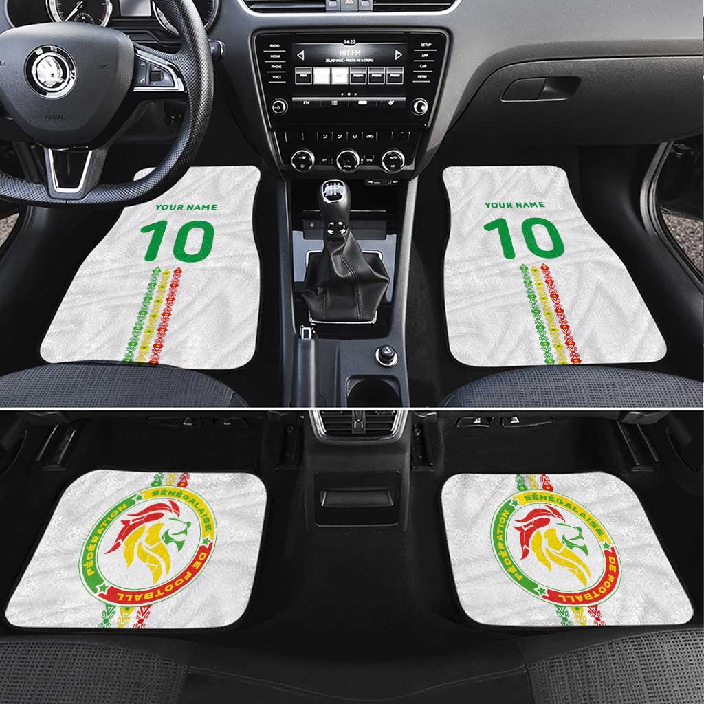 Custom Senegal Football Car Mats Tricolor Traditional Patterns Sporty Style - Wonder Print Shop