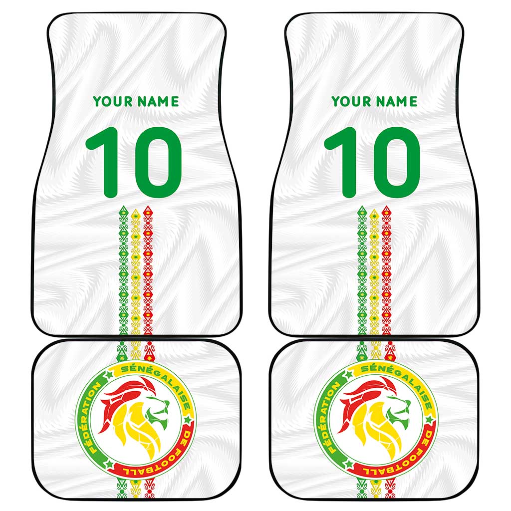 Custom Senegal Football Car Mats Tricolor Traditional Patterns Sporty Style - Wonder Print Shop