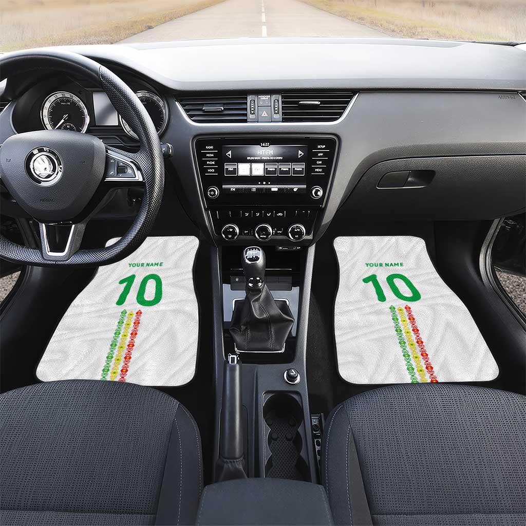 Custom Senegal Football Car Mats Tricolor Traditional Patterns Sporty Style - Wonder Print Shop