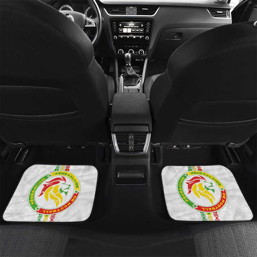 Custom Senegal Football Car Mats Tricolor Traditional Patterns Sporty Style - Wonder Print Shop