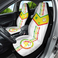 Custom Senegal Football Car Seat Cover Tricolor Traditional Patterns Sporty Style - Wonder Print Shop