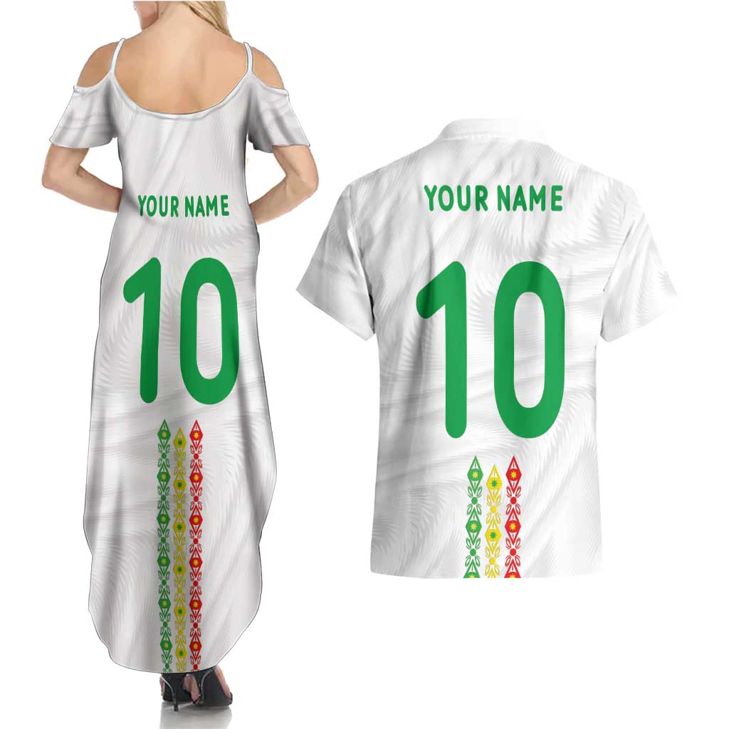Custom Senegal Football Couples Matching Summer Maxi Dress and Hawaiian Shirt Tricolor Traditional Patterns Sporty Style - Wonder Print Shop