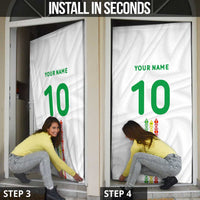 Custom Senegal Football Door Cover Tricolor Traditional Patterns Sporty Style - Wonder Print Shop