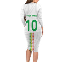 Custom Senegal Football Family Matching Long Sleeve Bodycon Dress and Hawaiian Shirt Tricolor Traditional Patterns Sporty Style - Wonder Print Shop