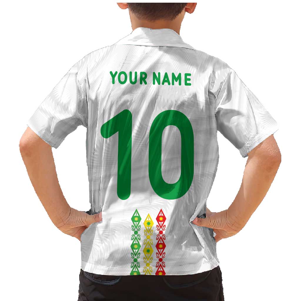 Custom Senegal Football Family Matching Mermaid Dress and Hawaiian Shirt Tricolor Traditional Patterns Sporty Style - Wonder Print Shop