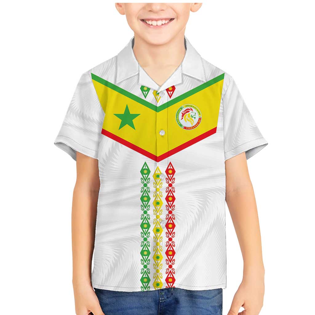 Custom Senegal Football Family Matching Mermaid Dress and Hawaiian Shirt Tricolor Traditional Patterns Sporty Style - Wonder Print Shop