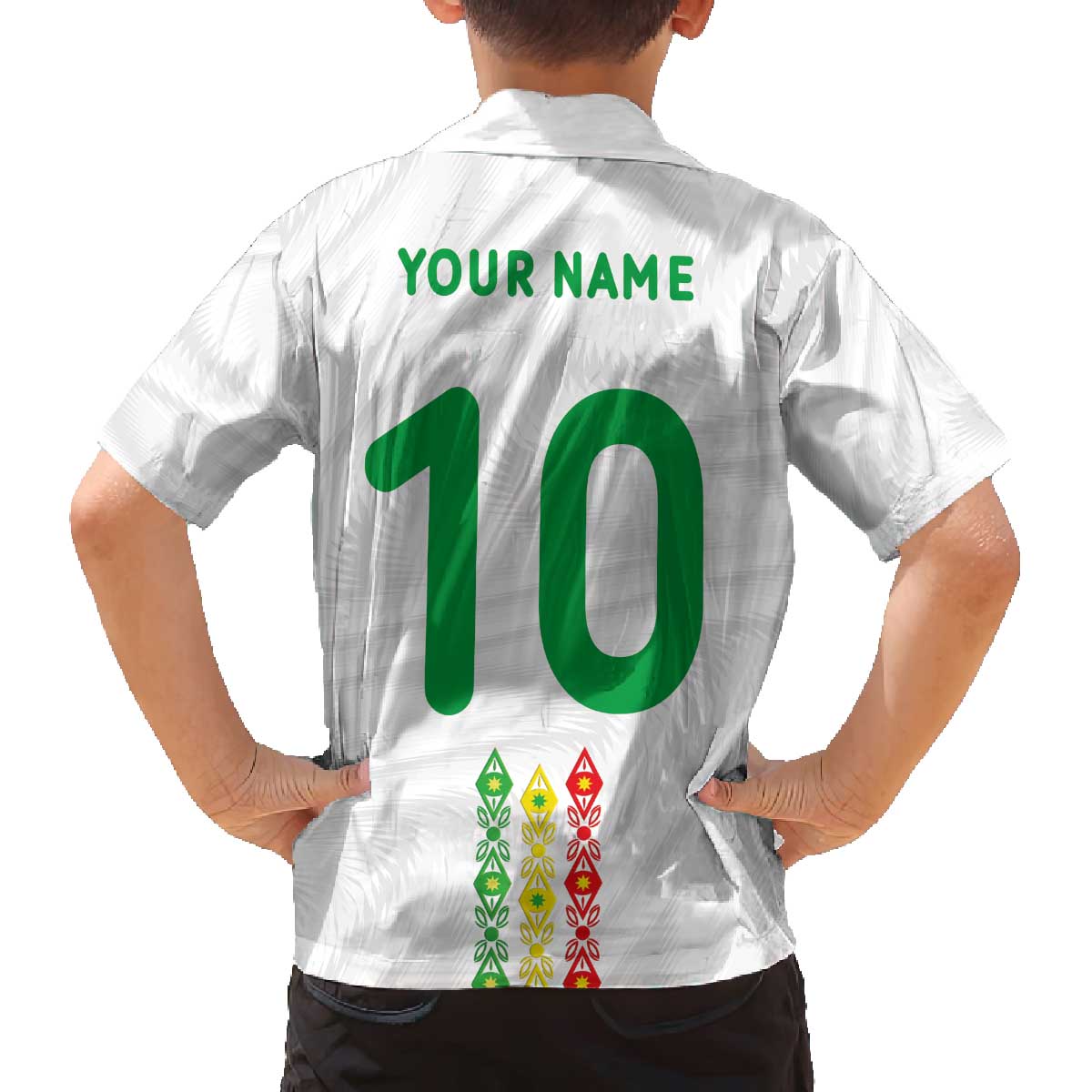 Custom Senegal Football Family Matching Off The Shoulder Long Sleeve Dress and Hawaiian Shirt Tricolor Traditional Patterns Sporty Style - Wonder Print Shop