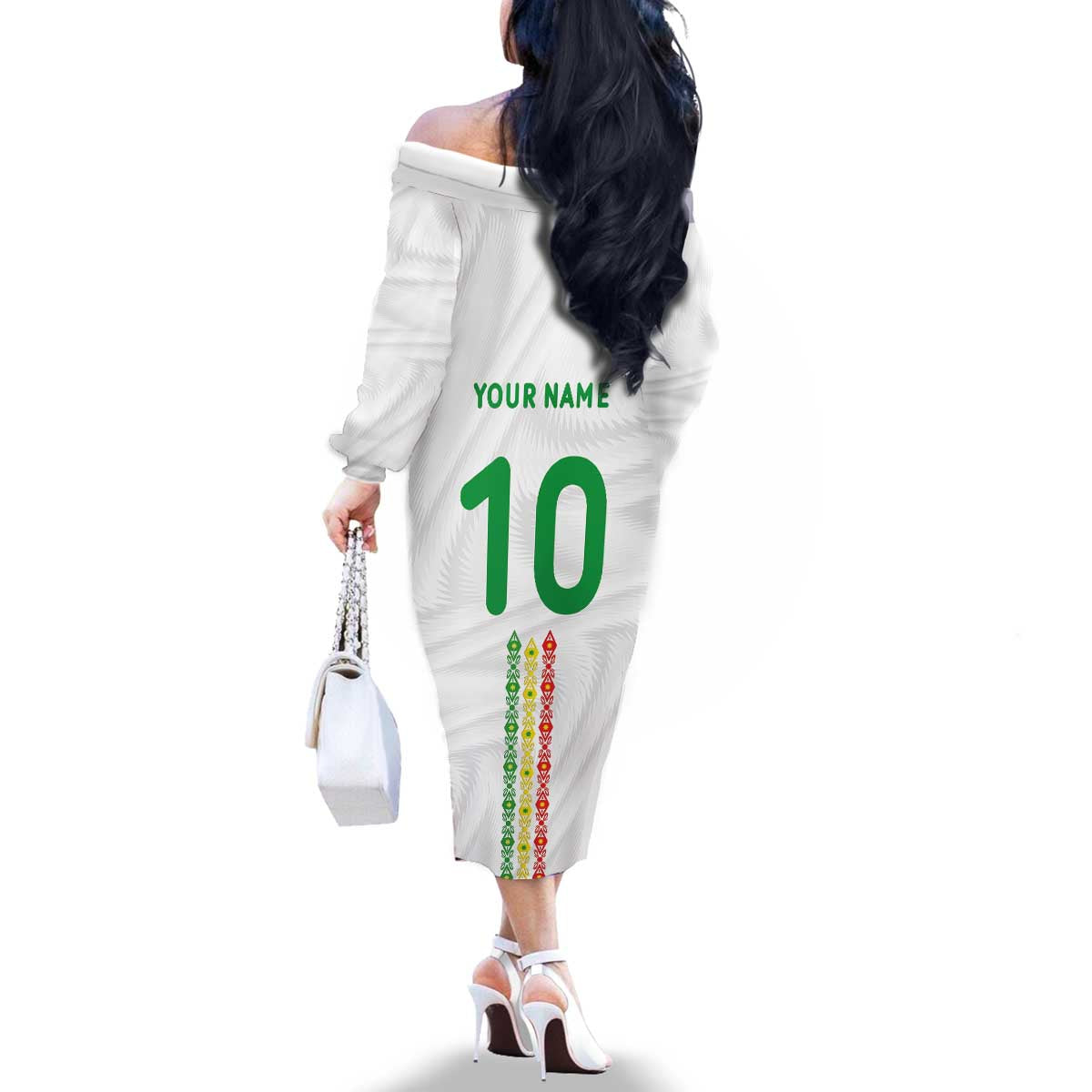 Custom Senegal Football Family Matching Off The Shoulder Long Sleeve Dress and Hawaiian Shirt Tricolor Traditional Patterns Sporty Style - Wonder Print Shop