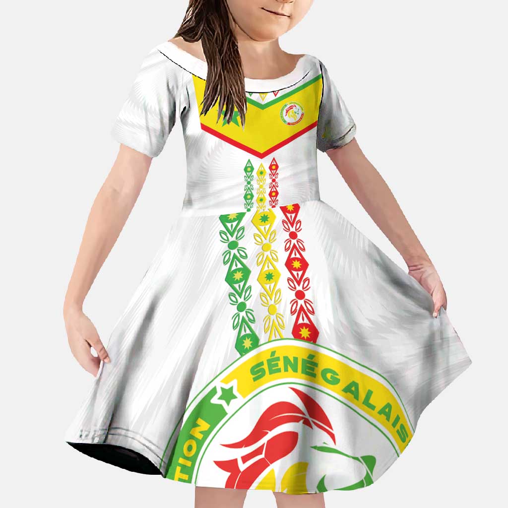 Custom Senegal Football Family Matching Off Shoulder Maxi Dress and Hawaiian Shirt Tricolor Traditional Patterns Sporty Style - Wonder Print Shop