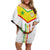 Custom Senegal Football Family Matching Off Shoulder Short Dress and Hawaiian Shirt Tricolor Traditional Patterns Sporty Style - Wonder Print Shop