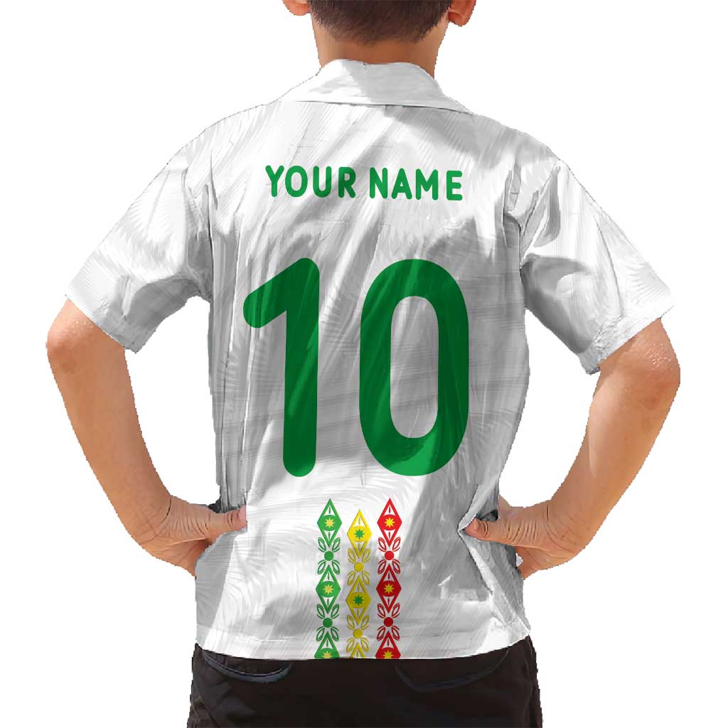 Custom Senegal Football Family Matching Puletasi and Hawaiian Shirt Tricolor Traditional Patterns Sporty Style - Wonder Print Shop